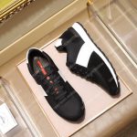 Prada Fabric And Leather Sneakers Black/White