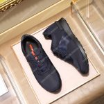 Prada Fabric And Leather Sneakers Dark Blue