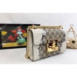 Gucci Abstract Padlock Shoulder Bag White