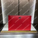 Prada Saffiano Leather Pouch Red