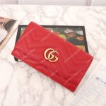 Gucci GG Marmont Chevron Continental Wallet Red