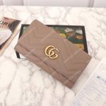 Gucci GG Marmont Chevron Continental Wallet Dusty Pink