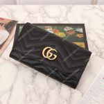 Gucci GG Marmont Chevron Continental Wallet Black