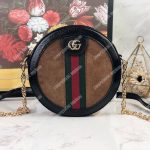 Gucci Ophidia Mini Round Shoulder Bag Brown