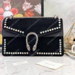 Gucci Black Suede Crystal Small Dionysus Shoulder Bag