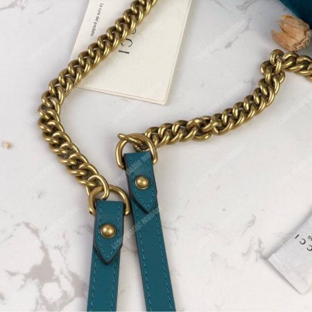 Gucci GG Marmont Velvet Shoulder Bag Blue - Image 4