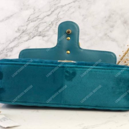 Gucci GG Marmont Velvet Shoulder Bag Blue - Image 6