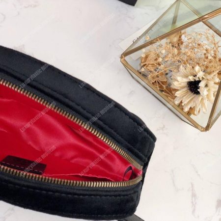 Gucci GG Marmont Matelassé Velvet Belt Bag Black - Image 8