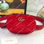 Gucci GG Marmont Matelassé Velvet Belt Bag Red