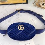 Gucci GG Marmont Matelassé Velvet Belt Bag Jewel Blue