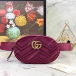 Gucci GG Marmont Matelassé Velvet Belt Bag Fuchsia
