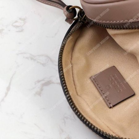 Gucci GG Marmont Mini Round Shoulder Bag Dusty Pink - Image 8