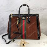 Gucci Ophidia Brown Suede Medium Tote Bag