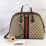 Gucci Ophidia GG Medium Top Handle Bag Brown