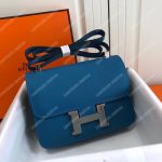 Hermes Constance 24 Bag Epsom Blue Azur Palladium Hardware