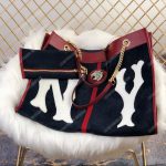 Gucci Rajah Large Tote with NY Yankees Patch