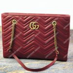 Gucci GG Marmont Matelassé Medium Tote Bag Wine Red Pre-Fall 2018