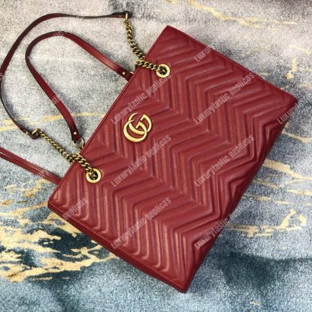 Gucci GG Marmont Matelassé Medium Tote Bag Wine Red Pre-Fall 2018 - Image 4