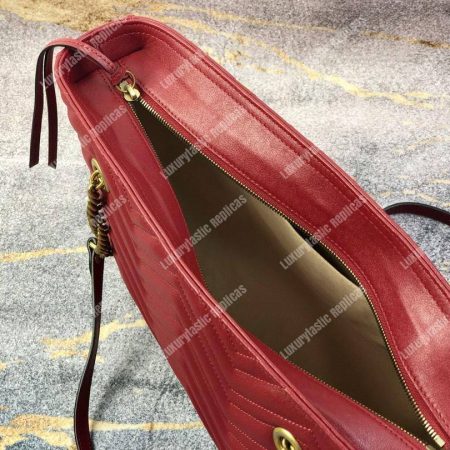 Gucci GG Marmont Matelassé Medium Tote Bag Wine Red Pre-Fall 2018 - Image 7