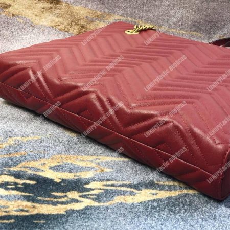 Gucci GG Marmont Matelassé Medium Tote Bag Wine Red Pre-Fall 2018 - Image 6