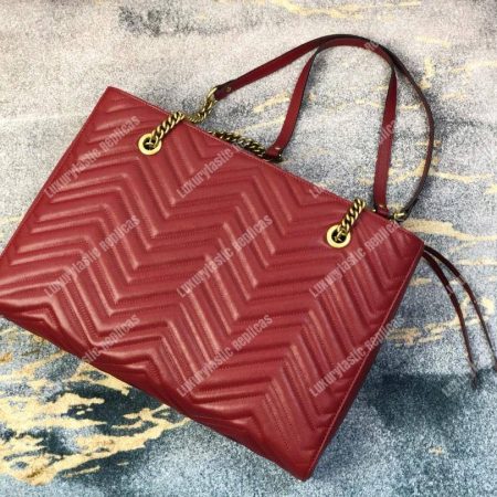 Gucci GG Marmont Matelassé Medium Tote Bag Wine Red Pre-Fall 2018 - Image 3
