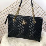 Gucci GG Marmont Matelassé Medium Tote Bag Black Pre-Fall 2018