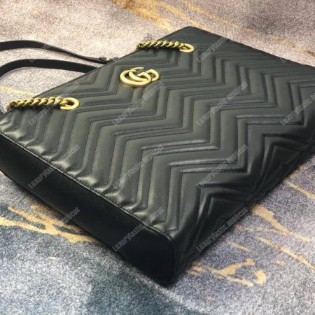 Gucci GG Marmont Matelassé Medium Tote Bag Black Pre-Fall 2018 - Image 6