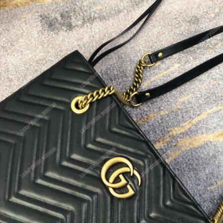 Gucci GG Marmont Matelassé Medium Tote Bag Black Pre-Fall 2018 - Image 4