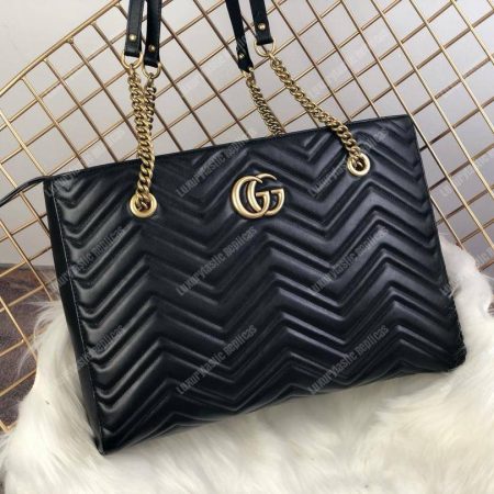 Gucci GG Marmont Matelassé Medium Tote Bag Black Pre-Fall 2018 - Image 3