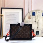 LV Soft Trunk Monogram Coated Canvas Black Trim
