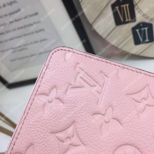 LV Clemence Wallet Monogram Empreinte Leather Rose Ballerine Pink - Image 6