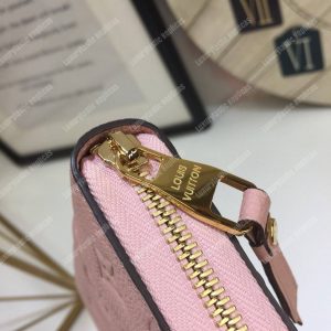 LV Clemence Wallet Monogram Empreinte Leather Rose Ballerine Pink - Image 5