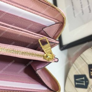 LV Clemence Wallet Monogram Empreinte Leather Rose Ballerine Pink - Image 4