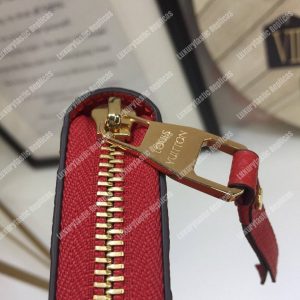 LV Clemence Wallet Monogram Empreinte Leather Cerise - Image 5