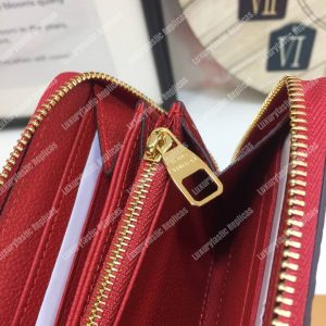 LV Clemence Wallet Monogram Empreinte Leather Cerise - Image 4