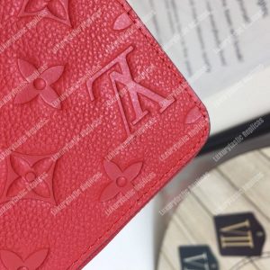 LV Clemence Wallet Monogram Empreinte Leather Cerise - Image 6