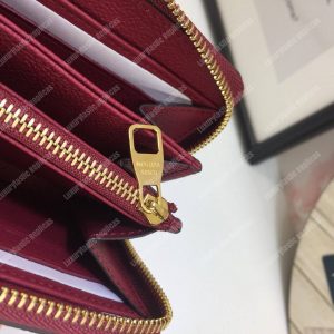 LV Clemence Wallet Monogram Empreinte Leather Aurore - Image 4