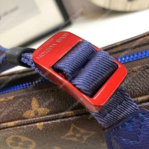 LV Monogram Brown Blue Outdoor Messenger Bag - Image 8