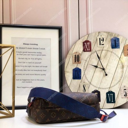 LV Monogram Brown Blue Outdoor Messenger Bag - Image 4