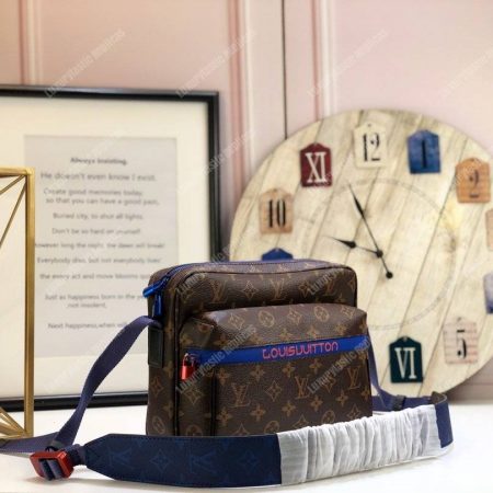 LV Monogram Brown Blue Outdoor Messenger Bag - Image 3