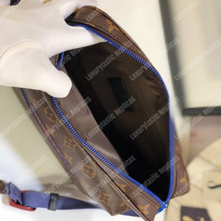 LV Monogram Brown Blue Outdoor Messenger Bag - Image 5