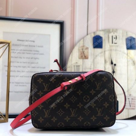 LV NéoNoé Monogram Bucket Bag Coquelicot Red - Image 4