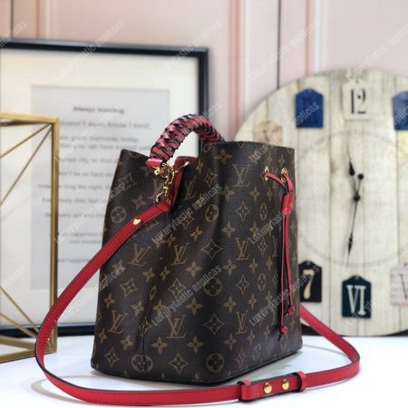 LV NéoNoé Monogram Bucket Bag Coquelicot Red - Image 3