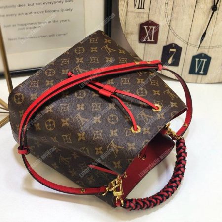 LV NéoNoé Monogram Bucket Bag Coquelicot Red - Image 5