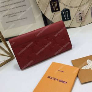 LV Sarah Wallet Monogram Empreinte Leather Cerise Red - Image 3