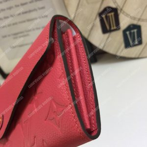 LV Sarah Wallet Monogram Empreinte Leather Scarlet - Image 5