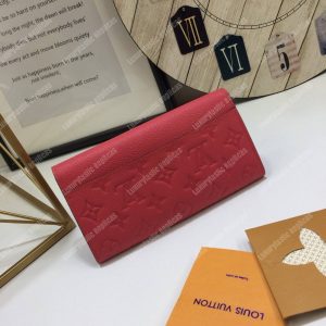 LV Sarah Wallet Monogram Empreinte Leather Scarlet - Image 3