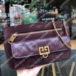 Givenchy Diamond Quilted Leather Crossbody Bag Maroon