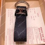 LV Dragonne Key Holder Initial Frames Monogram Eclipse Canvas