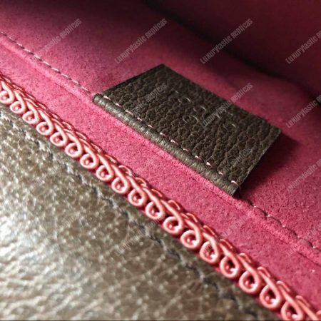 Gucci Embroidered Small Shoulder Bag Leather Brown - Image 8